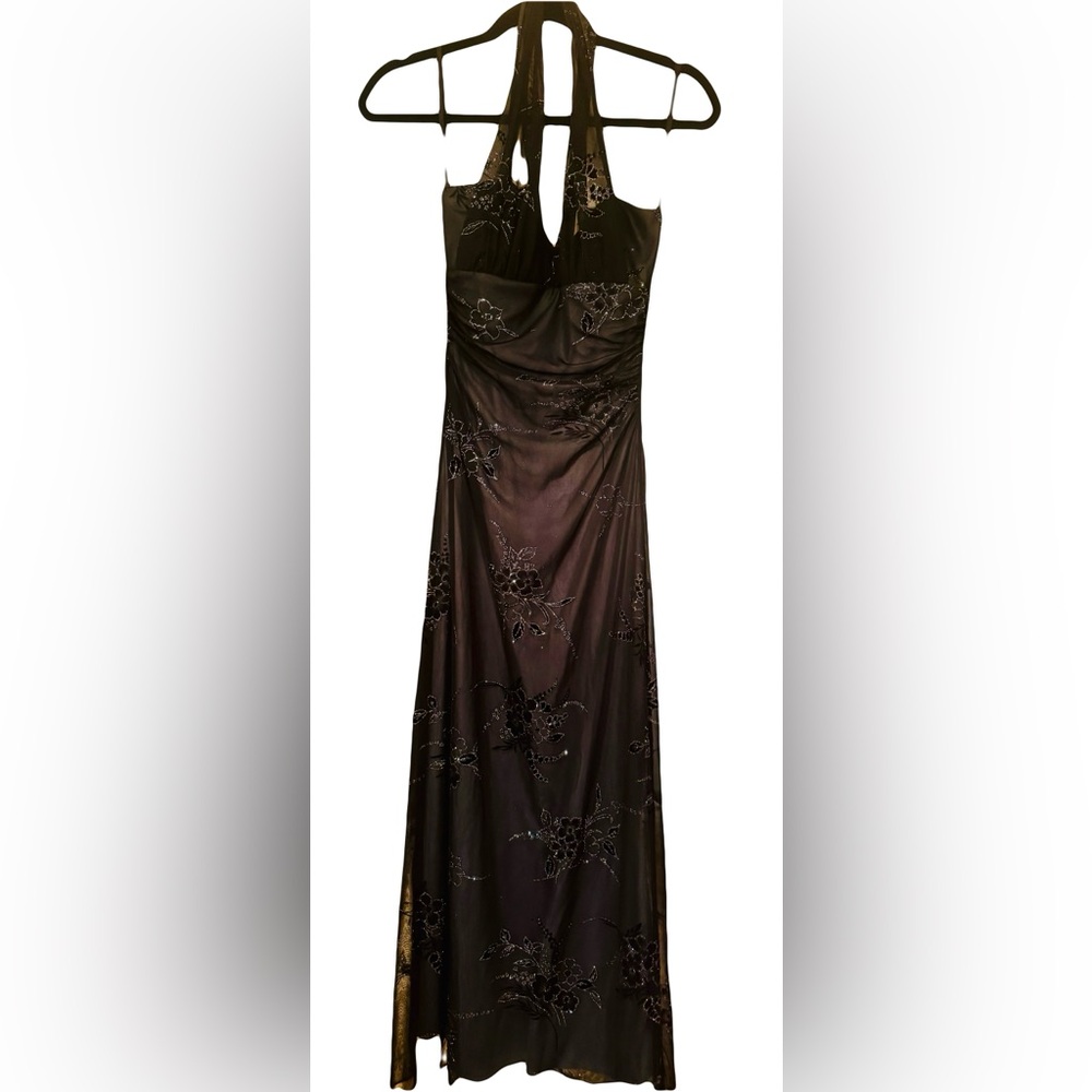 Chic Black Backless Evening Gown
